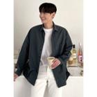 Drawcord-hem Plain Shirt