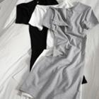 Short-sleeve Henley Midi Dress