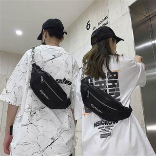 Chain Lettering Sling Bag Black - One Size