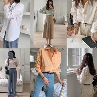 Basic Cotton Shirt In 10 Pastel Color