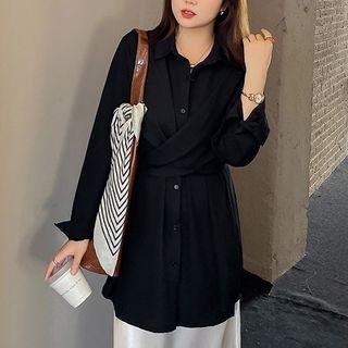 Plain Tie-strap Shirt