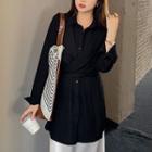 Plain Tie-strap Shirt