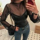 Faux-suede Tube Top