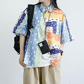 Color Block Dotted Shirt