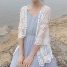 Plain Sheer Cape Top White - One Size