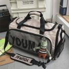 Lettering Mesh Pocket Carryall Bag