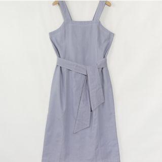 Square-neck Belted Minidress