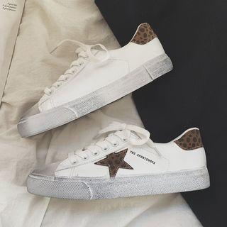 Faux Leather Lace-up Classic Sneakers