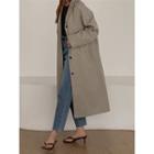 Notched-lapel Long Trench Coat