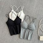 Ruched Cross Strap Camisole Top