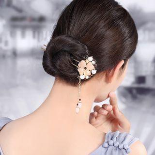Retro Gemstone Flower Hair Stick As Shown In Figure - 11cm