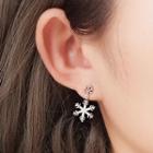 Snowflake Stud Earring 1 Pair - Silver - One Size