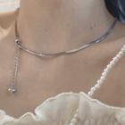 Alloy Heart Necklace 0316a - Silver - One Size