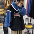 Long-sleeve Print Mock Two Piece Hoodie
