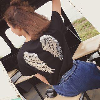 Wing Print Short-sleeve T-shirt