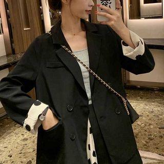 Double Breasted Blazer / Dotted A-line Skirt