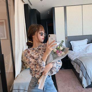 Set: Camisole + Flower Print Blouse