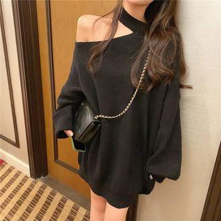 Mock Neck Cutout Sweater