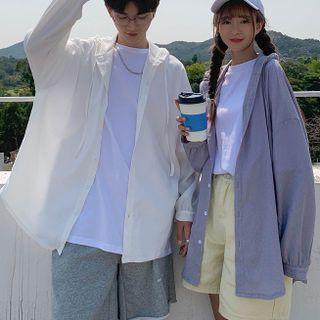 Couple Matching Button-up Hooded Jacket