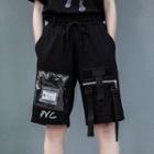 Strap Detail Cargo Shorts Black - One Size