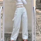 High-waist Washed Split Wide Leg Jeans
