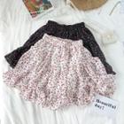 Flower Print Chiffon Mini Skirt