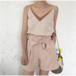 V-neck Color Block Camisole Top