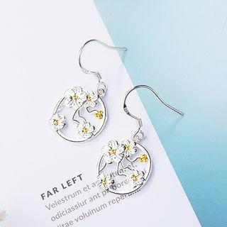 Alloy Flower Dangle Earring Silver Plating - One Size