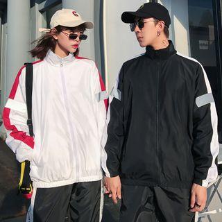 Couple Matching Color Block Windbreaker / Sweatpants