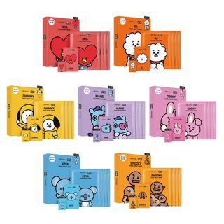 Mediheal - Bts Bt21 Face Point Mask Set (7 Types): Point Mask 20ml X 4pcs + Postcard 1pc + Bookmark 1pc Shooky