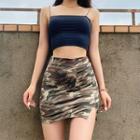 Camouflage High-waist Pencil Skirt
