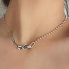 Heart Chain Necklace 1 Pc - Heart Chain Necklace - Silver - One Size