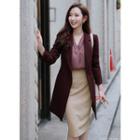 Peaked-lapel One-button Long Blazer