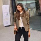 Round-neck Buttoned Knit Jacket