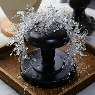 Wedding Faux Crystal Headband Hairband - White - One Size