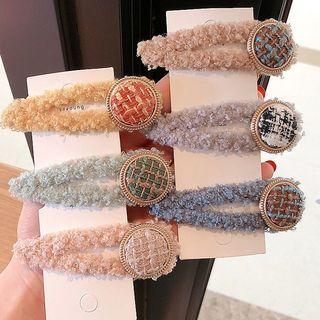 Buttoned Fleece Hair Clip