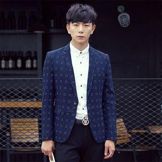 Single-button Patterned Blazer