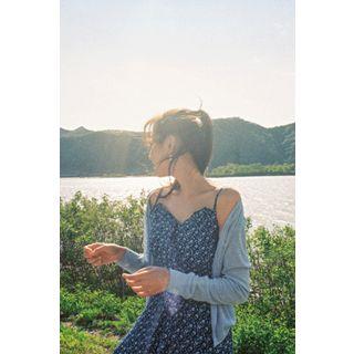 Frilled Sweetheart-neck Floral Midi Sundress