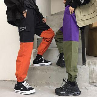 Couple Matching Two-tone Cargo Pants
