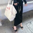Drawstring Midi Straight-fit Skirt