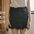 Inset Shorts Cutout-hem Skort