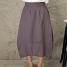 Shirred-side A-line Skirt