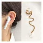 Earphone Retainer Alloy Cuff Earring 1 Pc - Gold - One Size