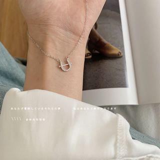 Rhinestone 925 Sterling Silver Necklace 1 Pc - Rhinestone 925 Sterling Silver Necklace - One Size