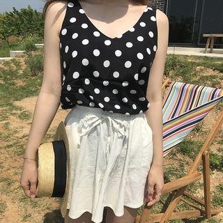 Dotted Tank Top / Plain Skort