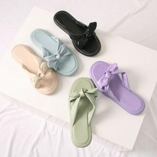 Knot-strap Pastel Slide Sandals