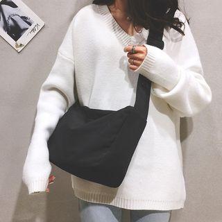 Canvas Crossbody Bag Ln9271 - Black - One Size