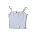 Open Placket Cropped Camisole Top