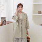 Pintuck-sleeve Hidden-button Jacket