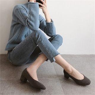 Round-toe Faux-fur Flats